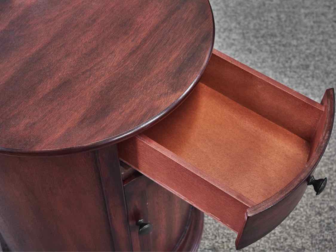 Mahogany Finish 1 Drawer & 1 Door Side Table