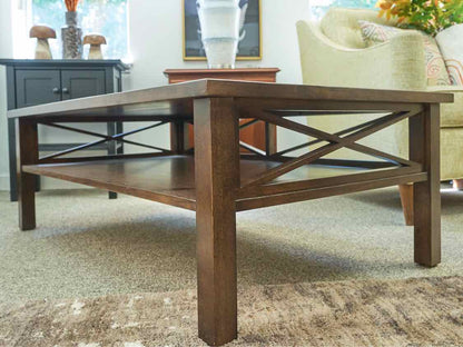Ethan Allen Walnut Finish Stain Cocktail Table