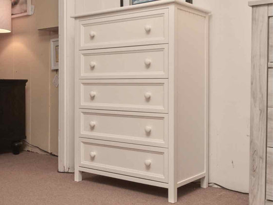 PJ Kids Ivory 5 Drawer Tall Chest
