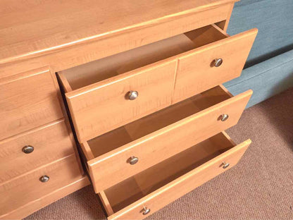 Maple  6 Drawer Dresser with Mirror