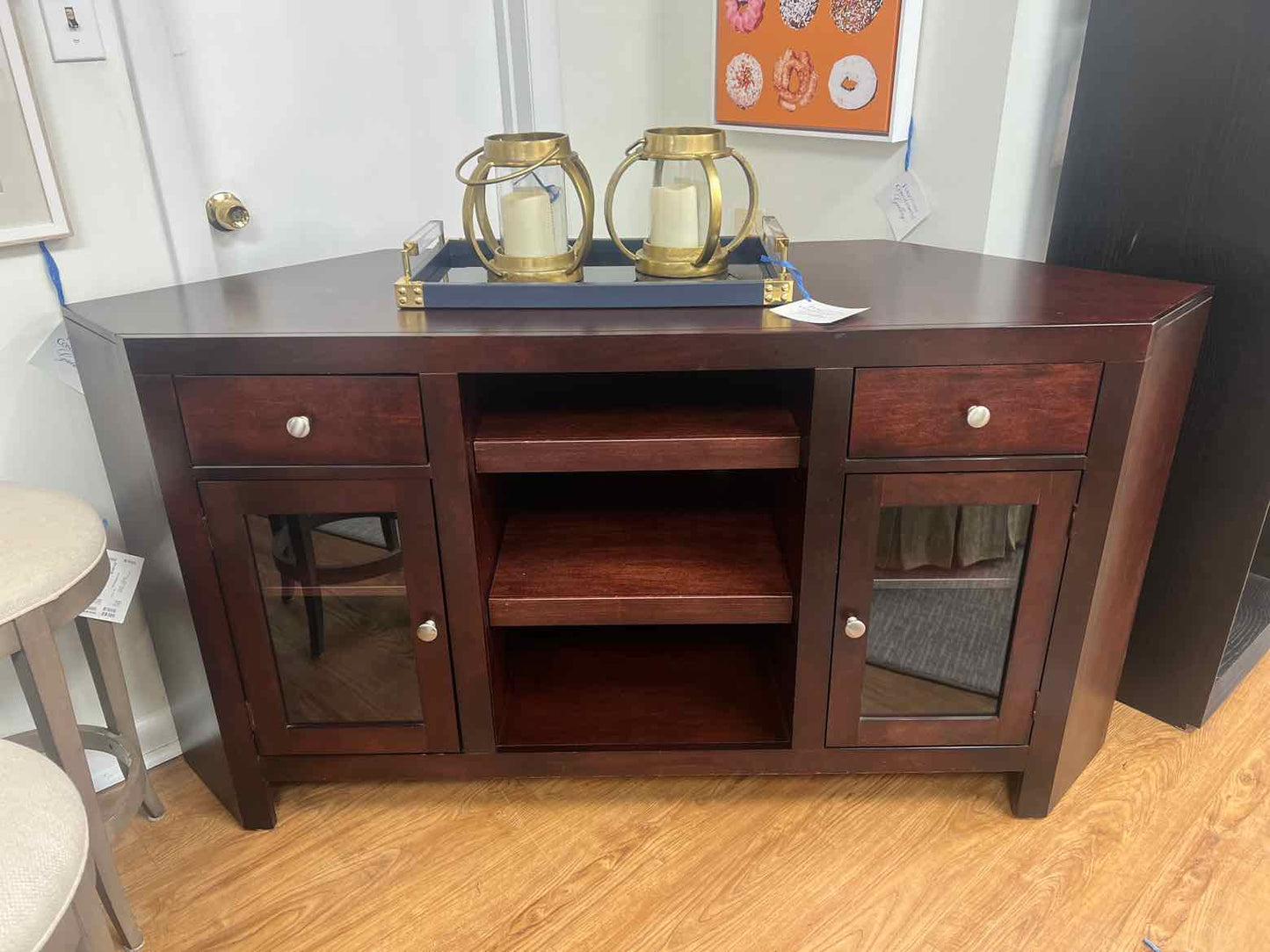 Espresso Corner Media Cabinet