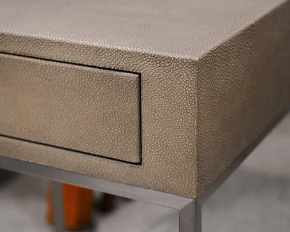 Pair of Restoration Hardware 'Graydon' Shagreen Nightstands