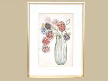 Framed Giclee 'Blossoms in Striped Vase II'