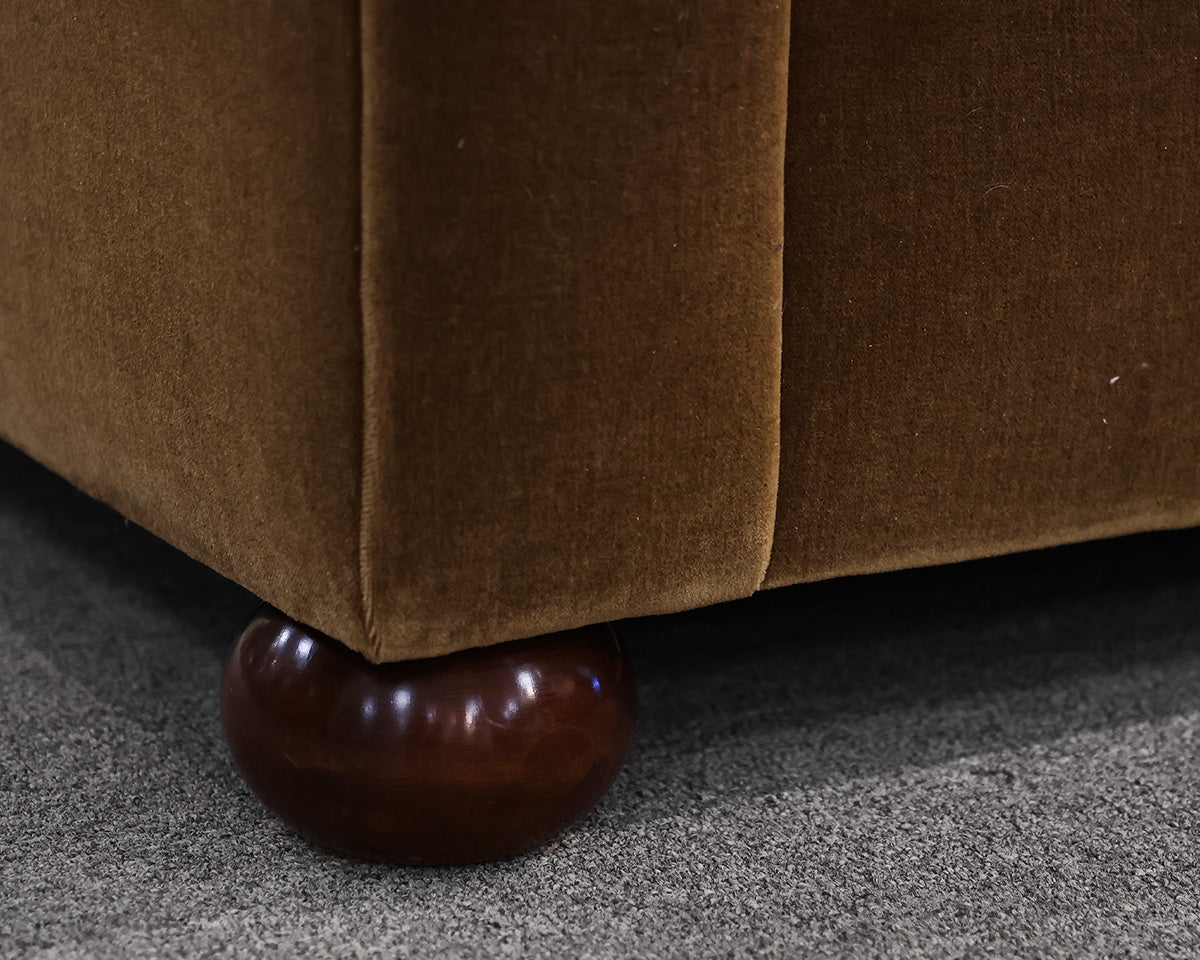 Velvet Tufted Chesterfield Sofa and Ottoman