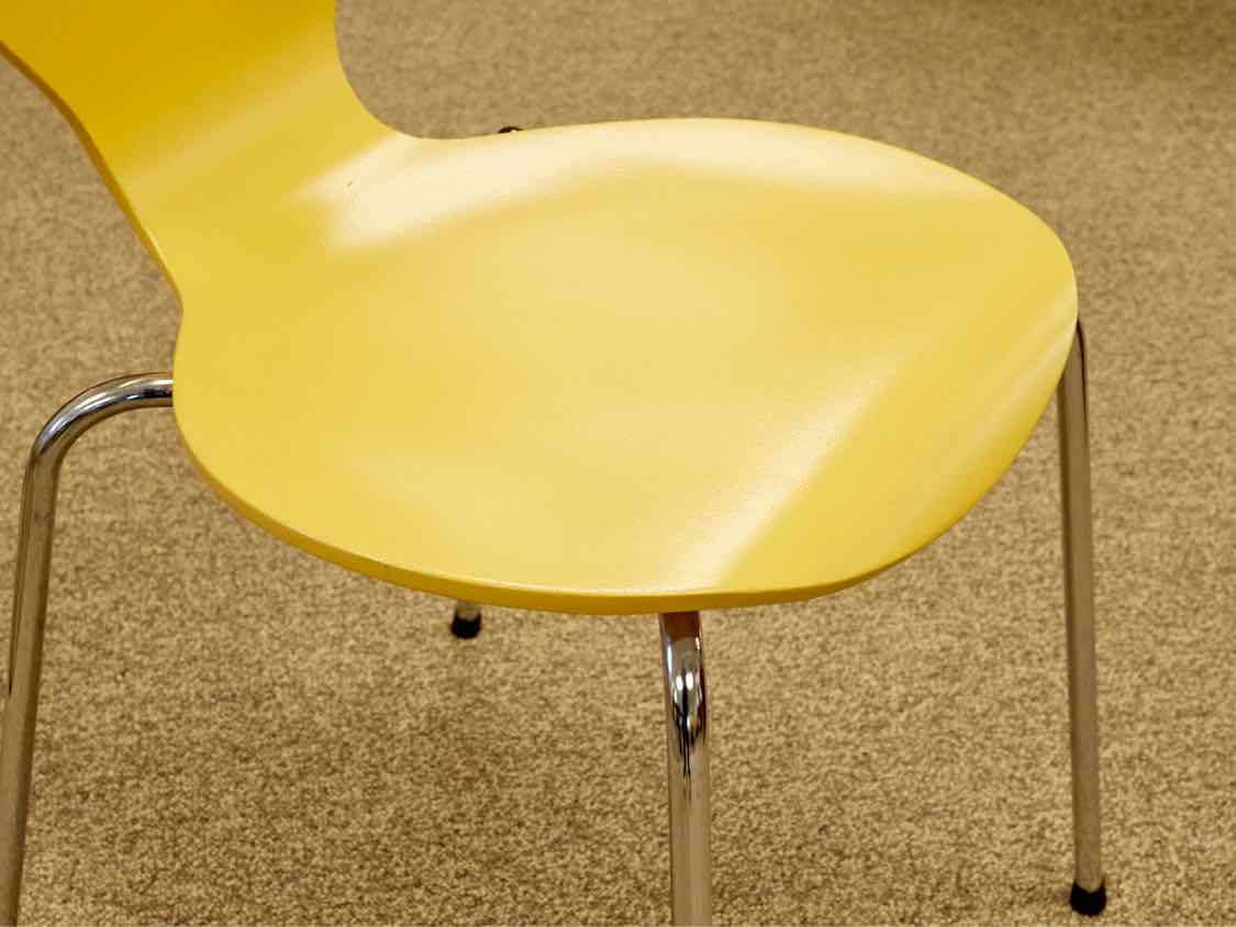 Set of Six Yellow Stacking Chairs