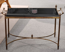 Brass Smoked Mirrored Tray Cocktail Table
