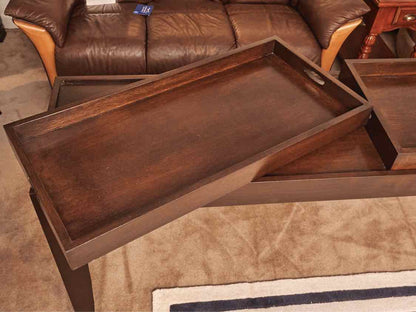Espresso Finish Console Includes (2) Removable Trays