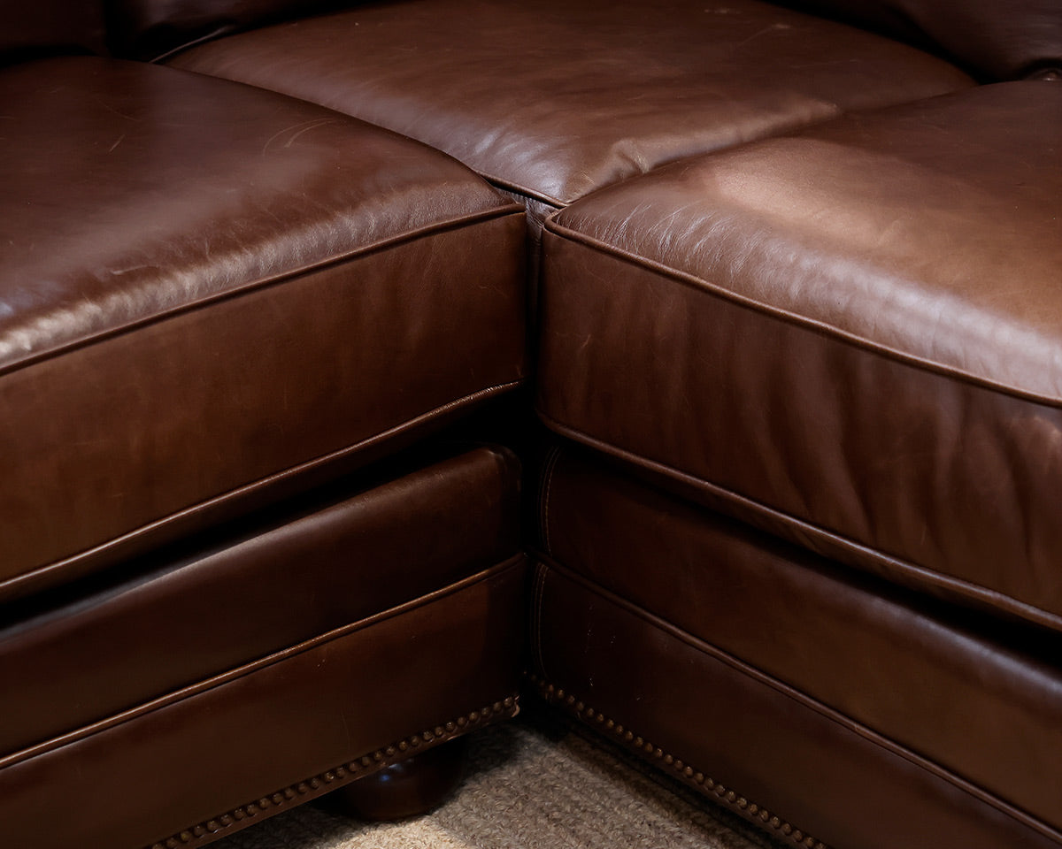 Bassett Leather Two-Piece Sectional