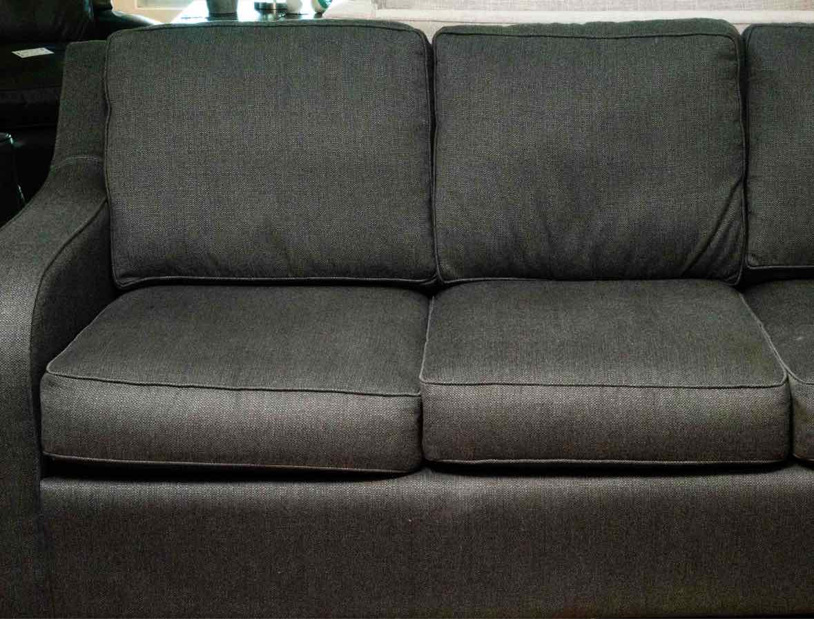 'Capris' 3 Cushion Sofa in Crossover Charcoal Upholstery