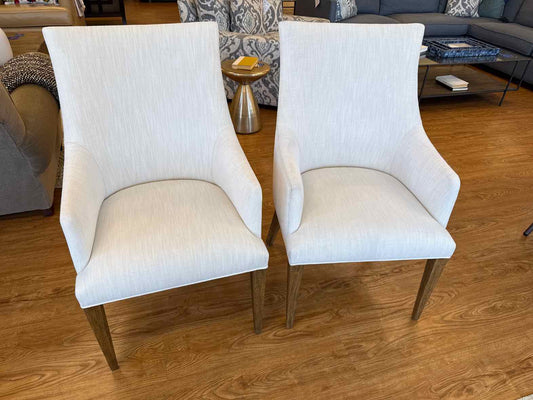 RH 'Ella' Pair of Fabric Dining Armchairs