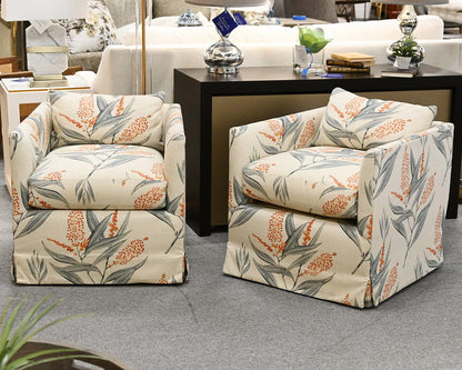 Pair of Serena & Lily Swivel Chairs