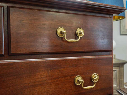 Solid Wood Seven Drawer Chest on Chest in Mahogany Stain