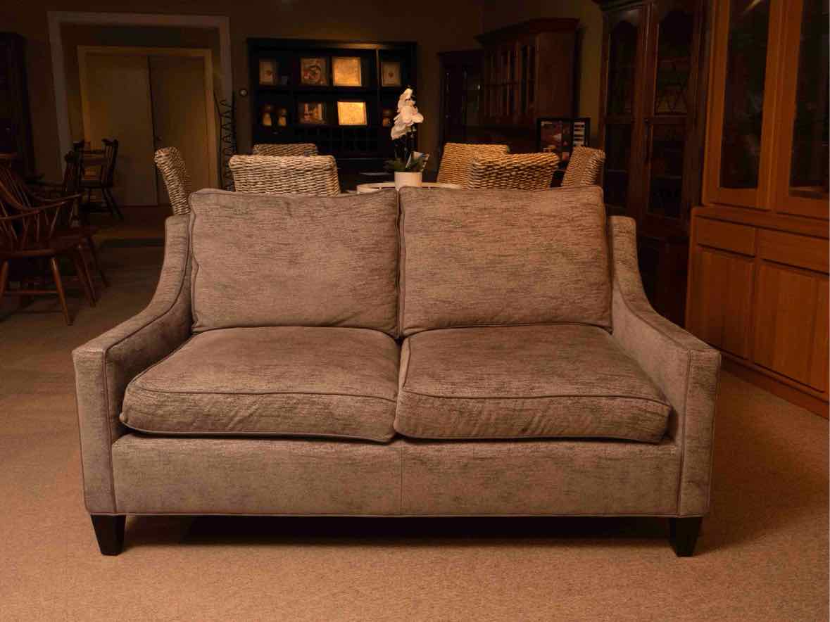 Highland House  Slope Arm Grey Fleck Upholstered Loveseat