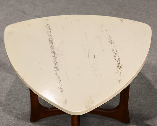 Pair of Adrian Pearsall Vintage Side Tables with Walnut Base and Stone Top