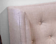 Restoration Hardware Adler Shelter Diamond-Tufted Queen Bed in Belgian Line