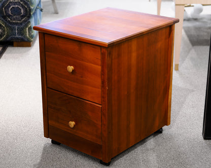 Cherry Sleek One Drawer Desk and Rolling File Cabinet