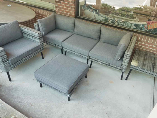 Three Season Gray Wicker Outdoor Sofa & Chair Set