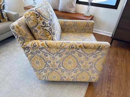 Yellow & Grey Swivel Rocker Arm Chair