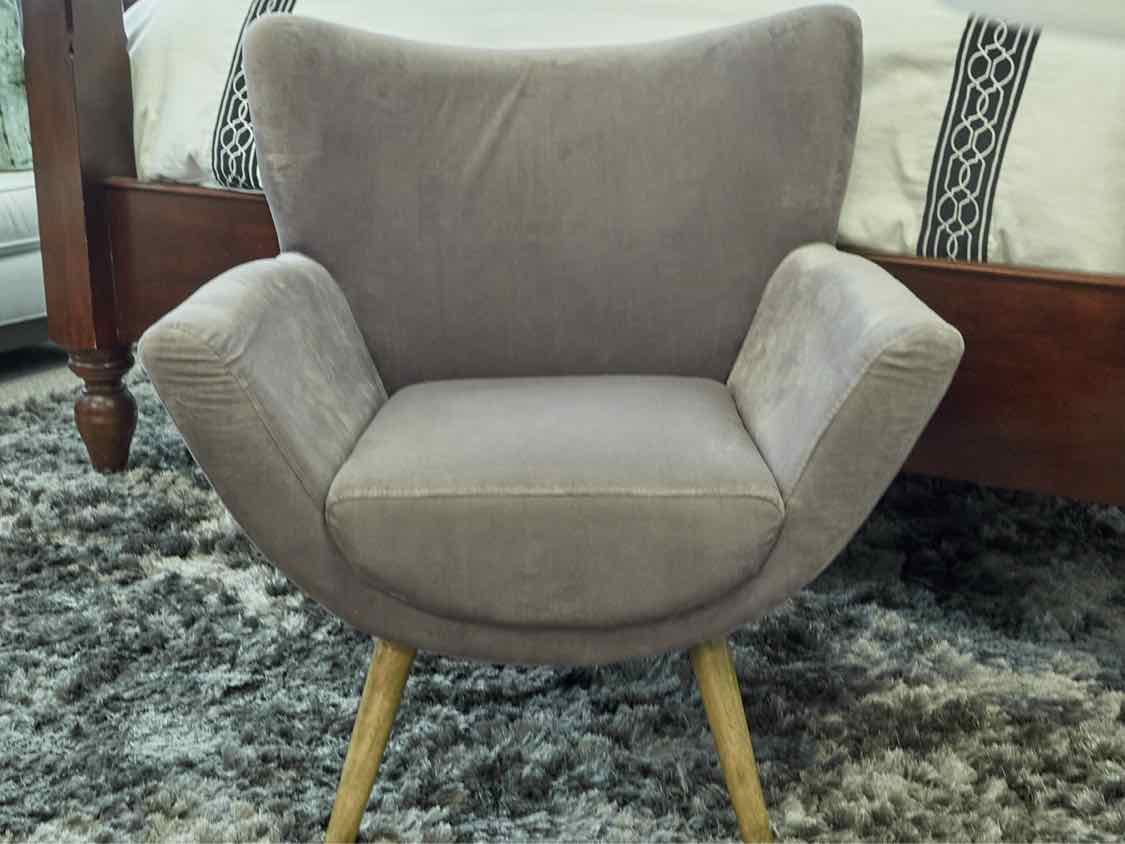 Pair of Grey Performance Upholstered  Contemporary Chairs