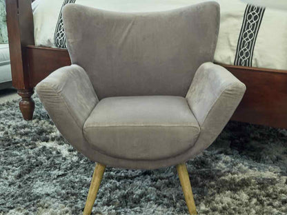 Pair of Grey Performance Upholstered  Contemporary Chairs