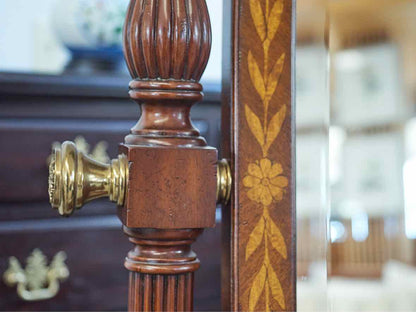 Maitland Smith  Mahogany Cheval Mirror