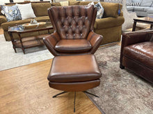 Pottery Barn 'Wells' Swivel Chair + Ottoman