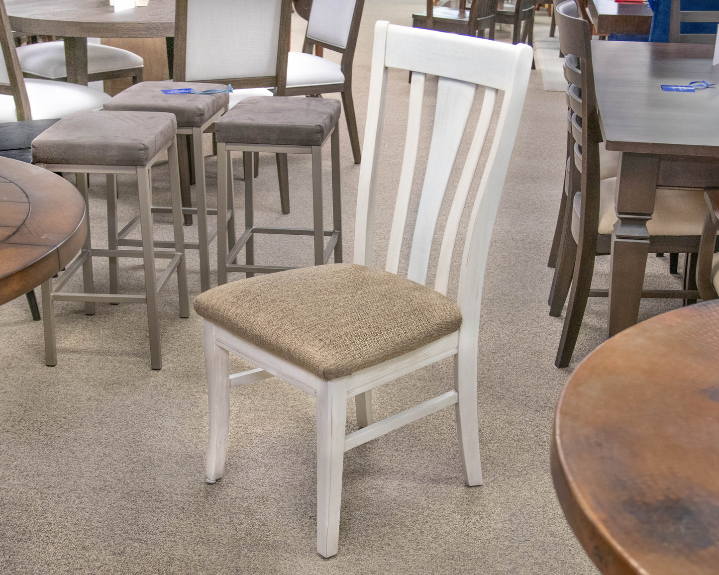 Bassett Hammered Copper Dining Table & Set of Four Chairs