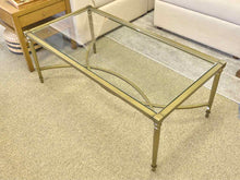 Brass Base Cocktail Table With Glass Top