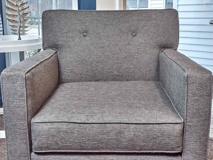Grey Tweed Upholstered Transitional Chair