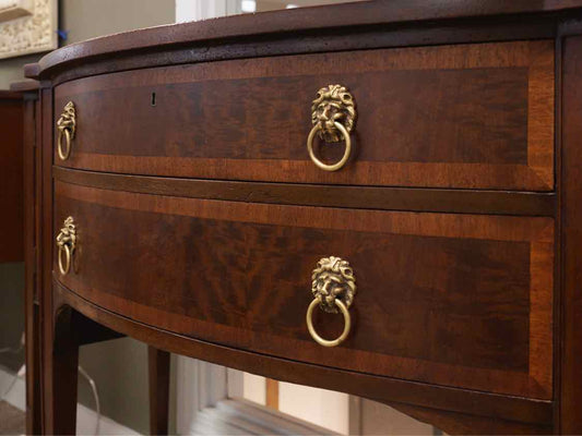 Mahogany Bow Top Server with Inlay & Empire Style Pulls