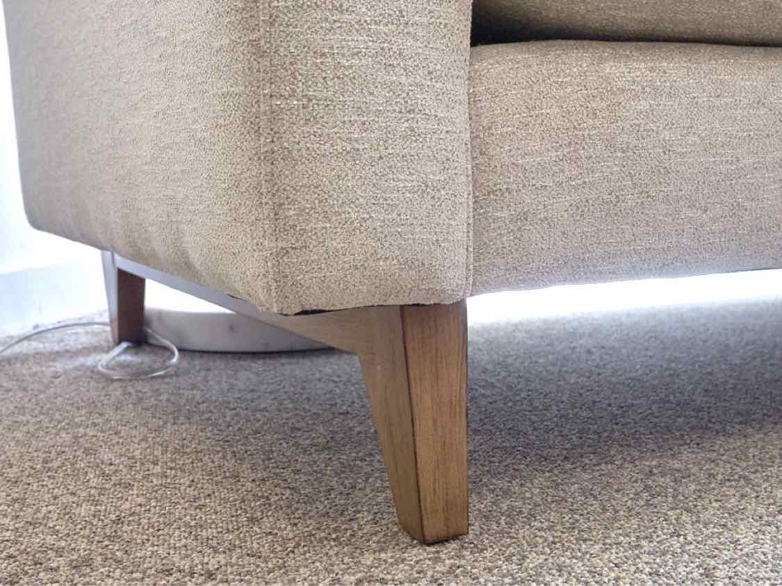 Fabricut Upholstered Bench Seat Sofa in Stone Color