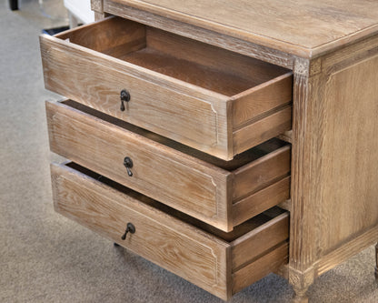 Pair of Restoration Hardware 'Louis XVI' 3 Drawer Nightstands