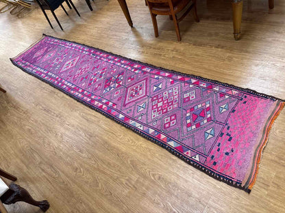 Purple and Pink Geometric Runner Rug