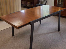 CB2 Metal & Cherry Dining Table W/ Leaf