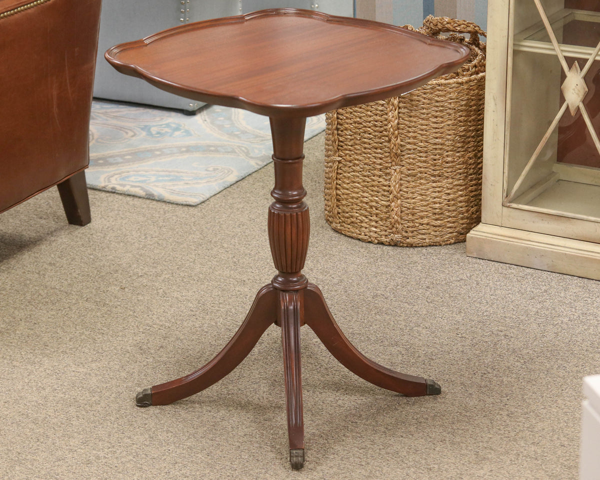 Solid Mahogany "Pie Crust" Accent Side Table