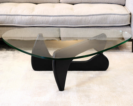 Naguchi Style Glass Top Cocktail Table