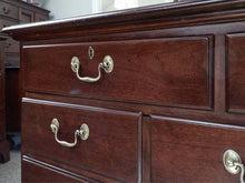 Drexel Mahogany 7 Drawer Triple Dresser with Brass Chippendale Handle Pulls