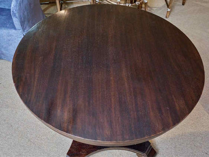 Espresso Finish Round Pedestal Dining Table