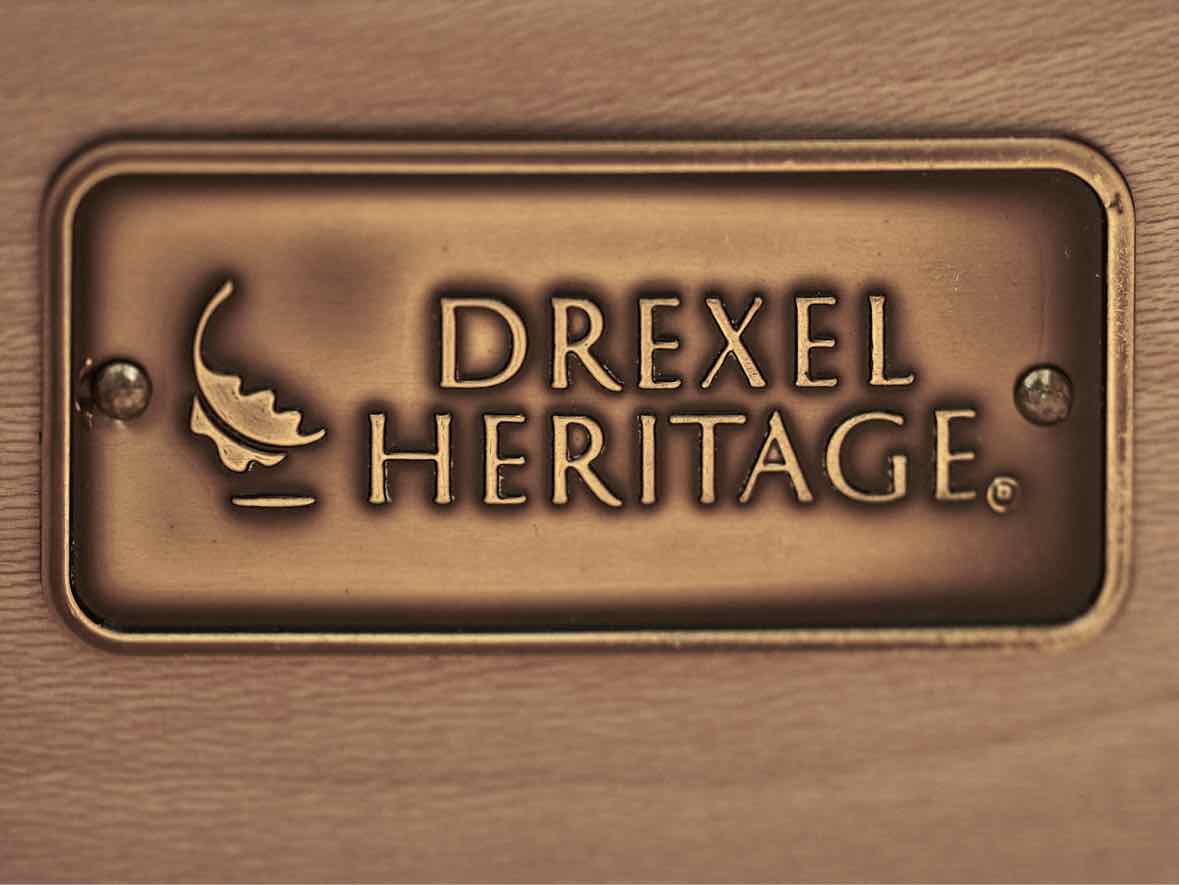 Drexel Inlaid Burlwood Five Drawer Petite Chest