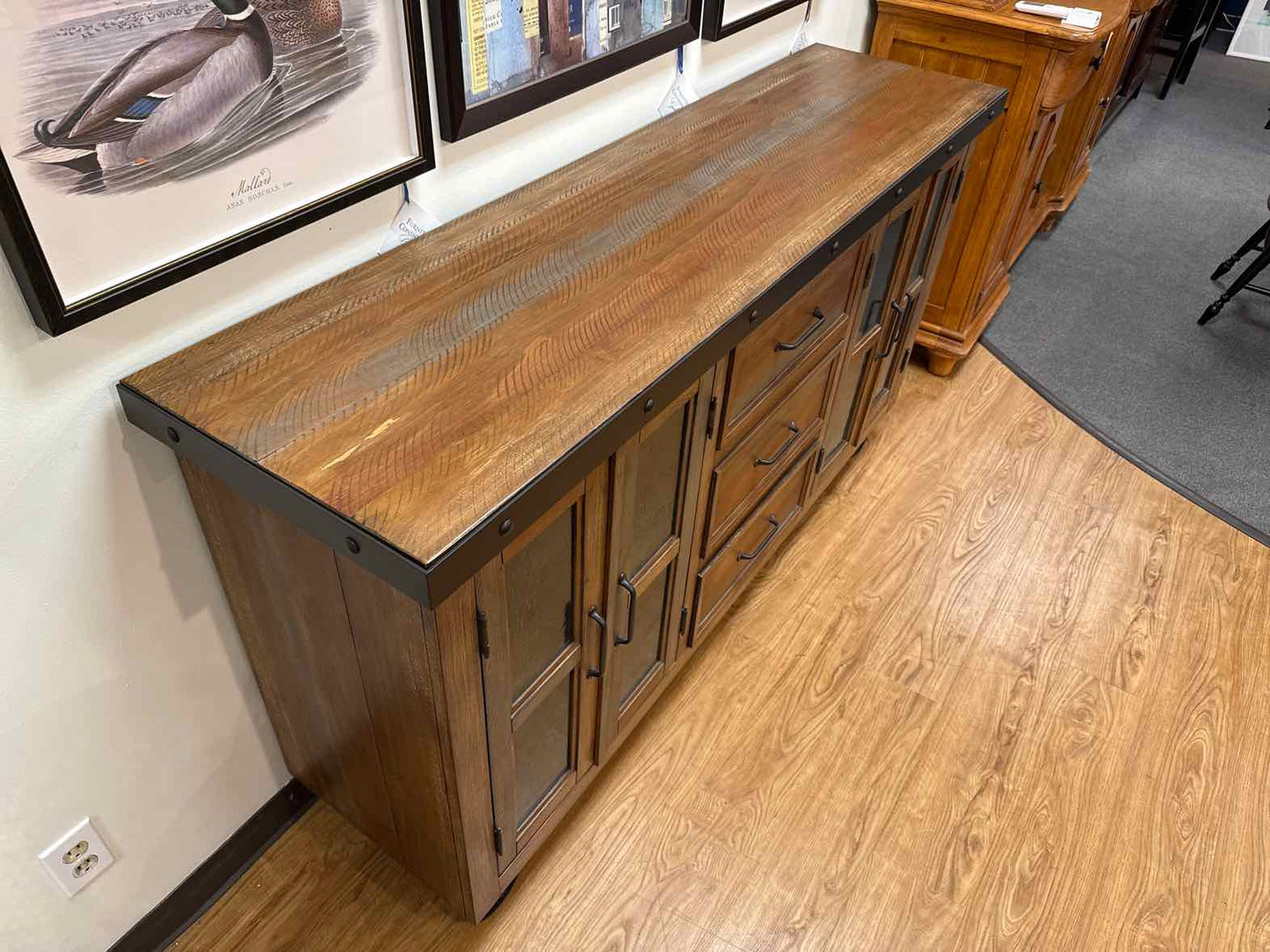 Industrial Rustic Sideboard On Casters