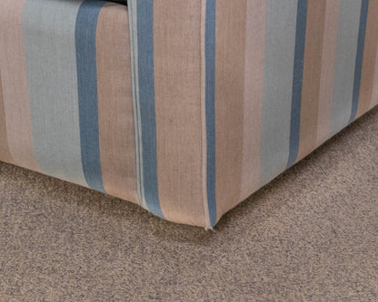 Pair of Jupiter Slope Arm Swivel Chairs in Gateway Mist Striped Sunbrella Fabric