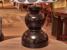 Wedge Gloss Black Ceramic Table Lamp & Pattern Shade
