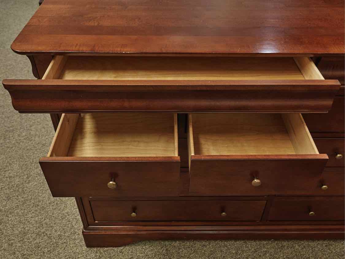 Louis Phillip Style 12 Drawer Dresser with Bronze Finish Knobs