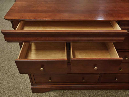 Louis Phillip Style 12 Drawer Dresser with Bronze Finish Knobs