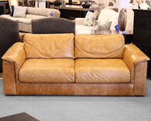 Crate & Barrel Montura Honey Leather 2 Cushion Sofa