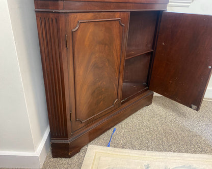 Mahogany Corner Cabinet with 1 Glass Door & 2 Wood Doors