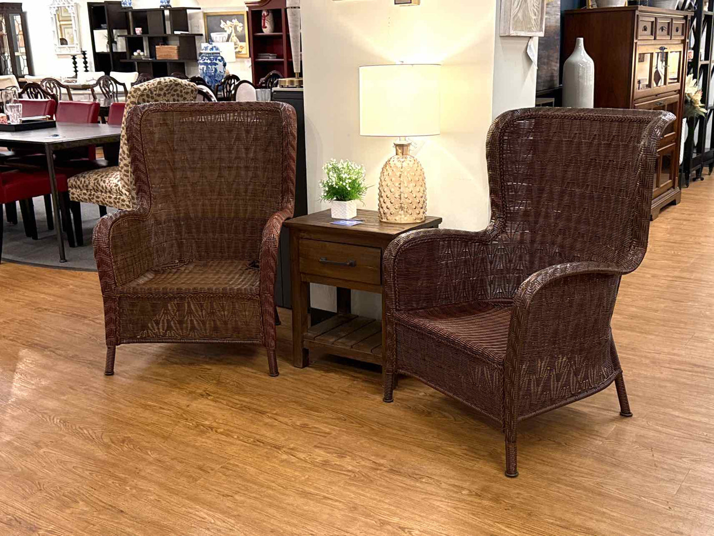 Pair of Pier 1 Imports Wicker Dining Chairs