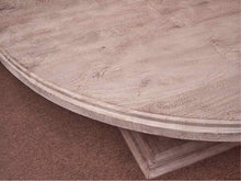White Washed 60" Round Pedestal Dining Table