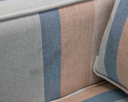 Pair of Jupiter Slope Arm Swivel Chairs in Gateway Mist Striped Sunbrella Fabric