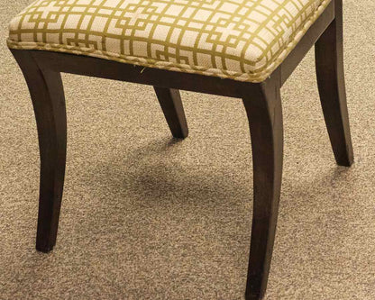 Set of 6 Kravet 'Kilsmo' dining Chairs with  Chartreuse  Green & Ivory Seats